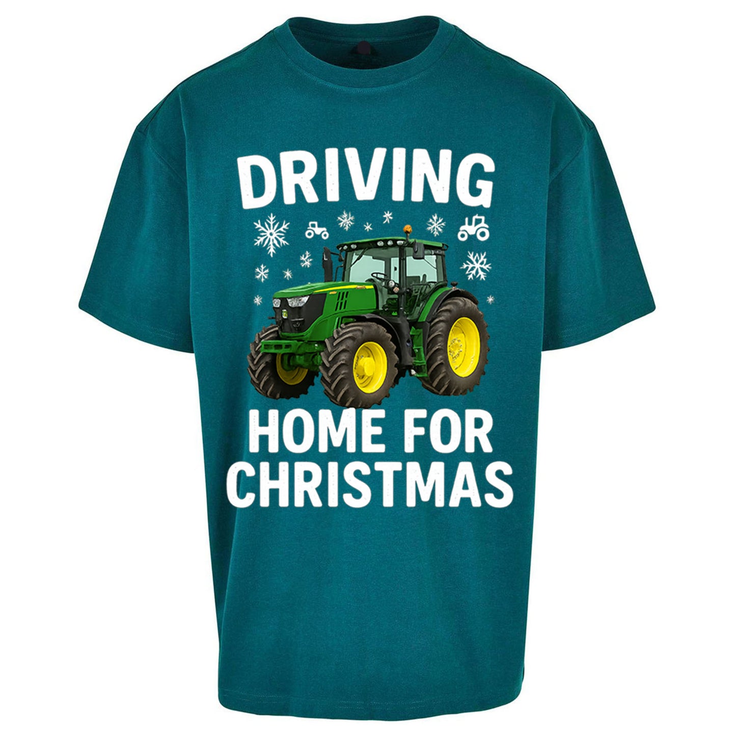 John Deere Tractor Christmas Oversized T Shirt