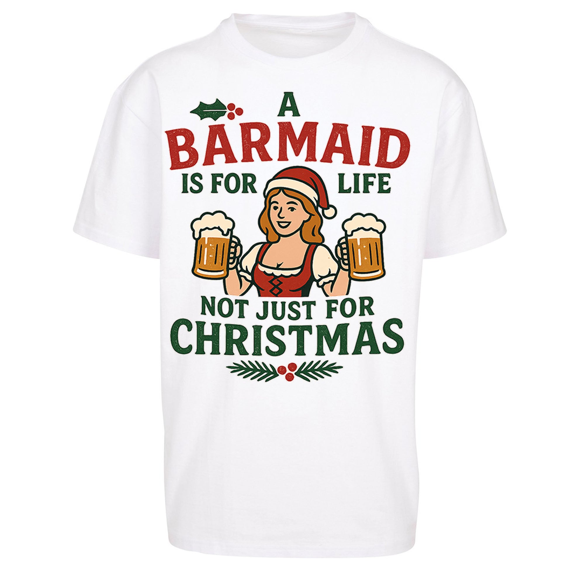 Barmaid Xmas Oversized T Shirt