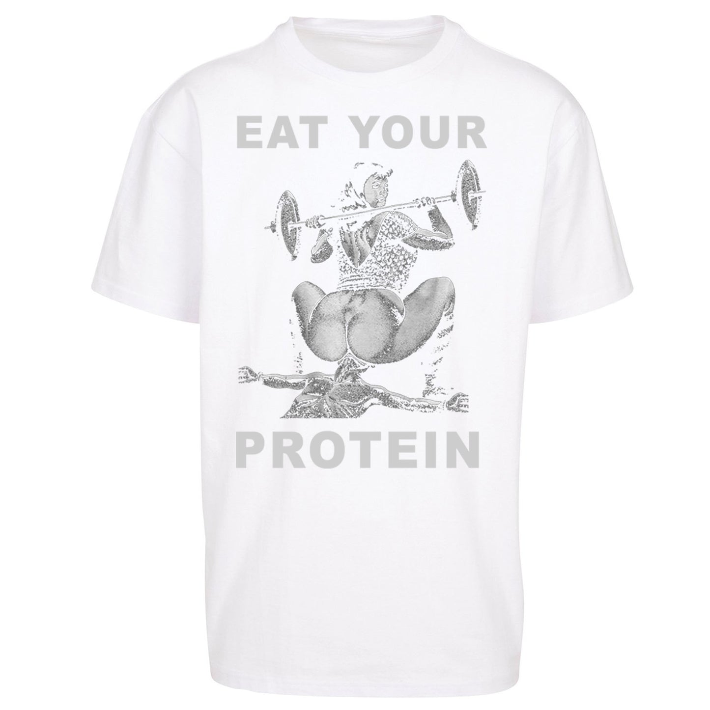 Breakfast Of Champions Eat Your Protein SarcasticOversized T Shirt
