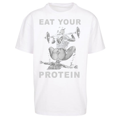 Breakfast Of Champions Eat Your Protein SarcasticOversized T Shirt
