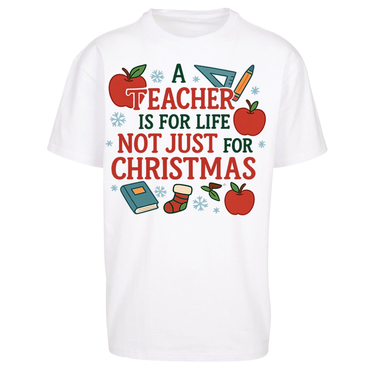 Teacher Christmas Oversized T Shirt