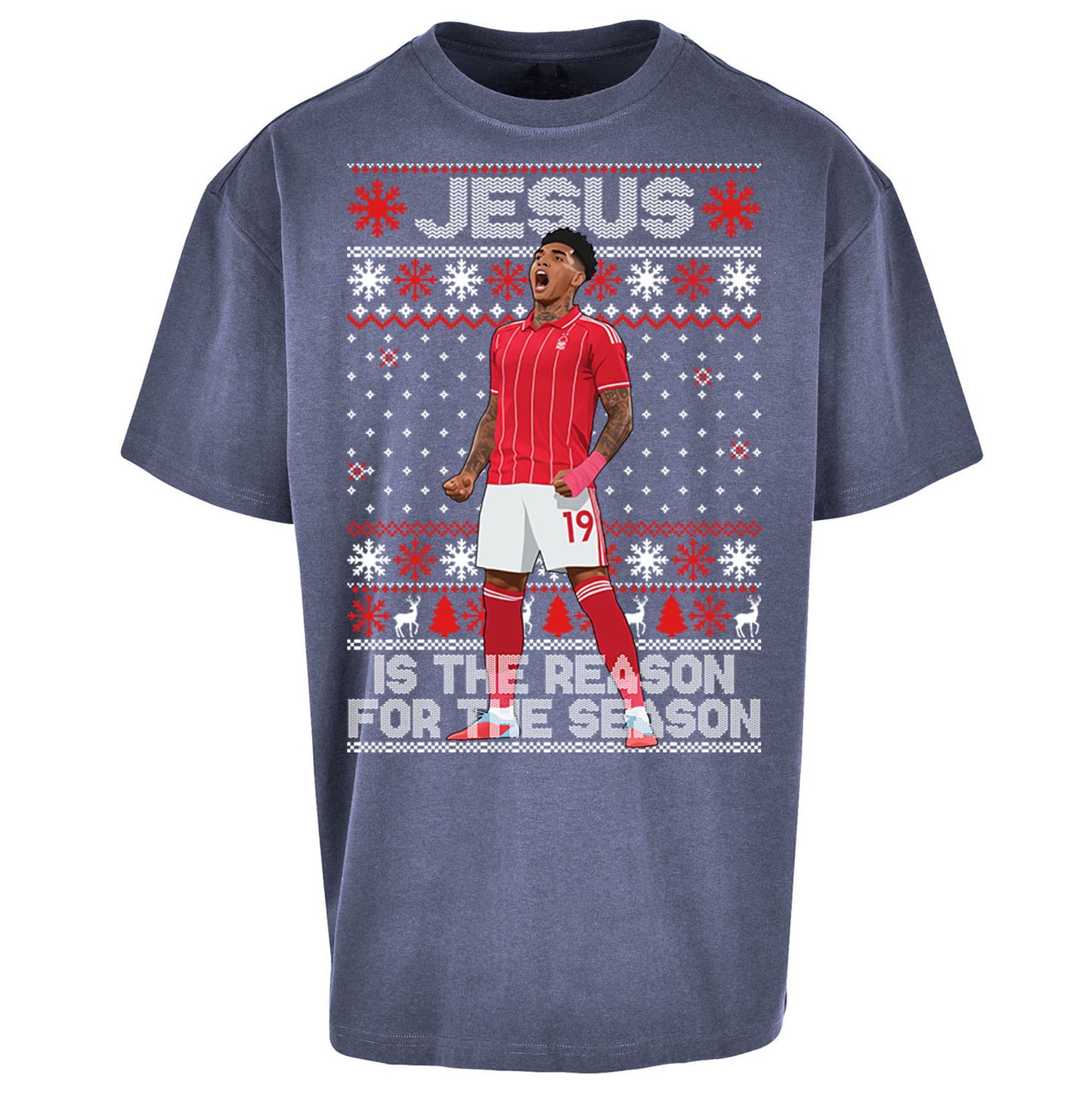 Nottm Forest FC Christmas Oversized T Shirt