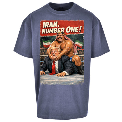 Donald Trump Iron Sheik Iran Wrestling Oversized T Shirt