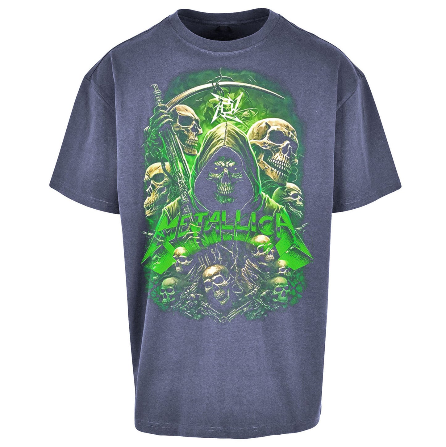 Metallica Green Skulls Oversized T Shirt