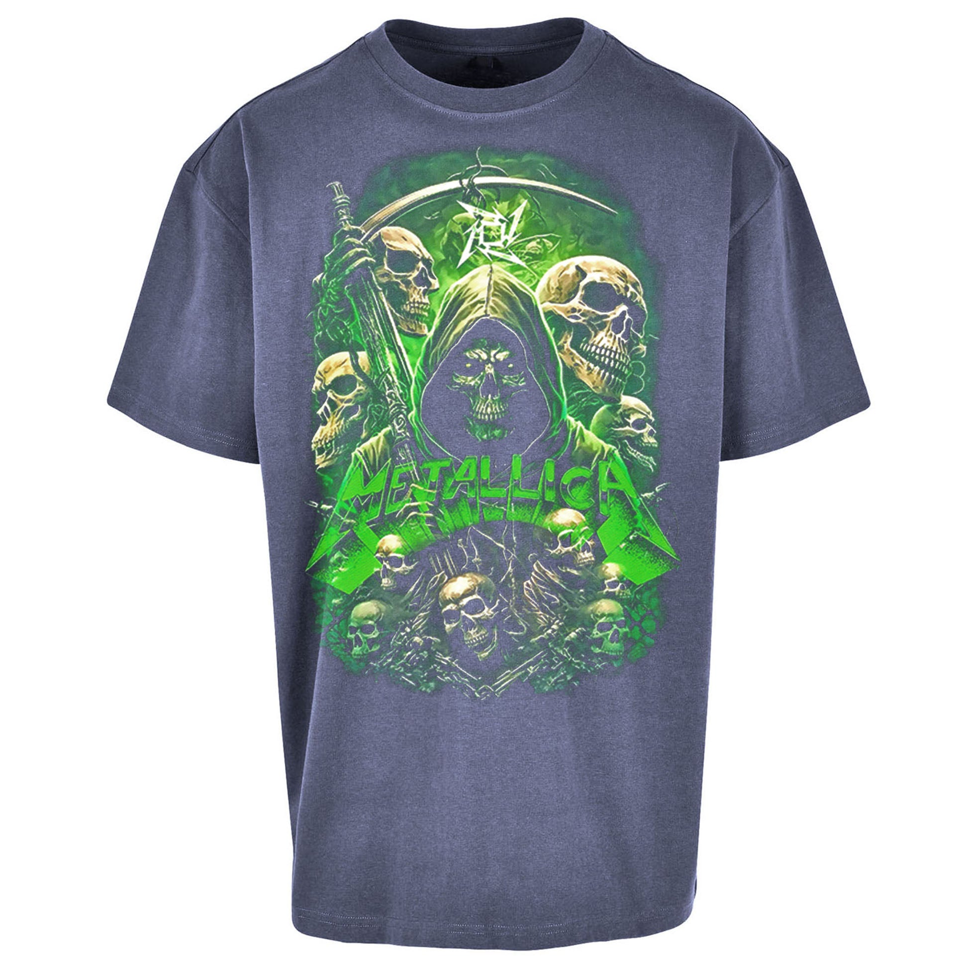 Metallica Green Skulls Oversized T Shirt