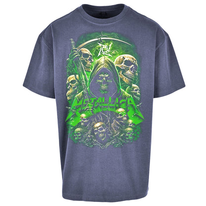 Metallica Green Skulls Oversized T Shirt