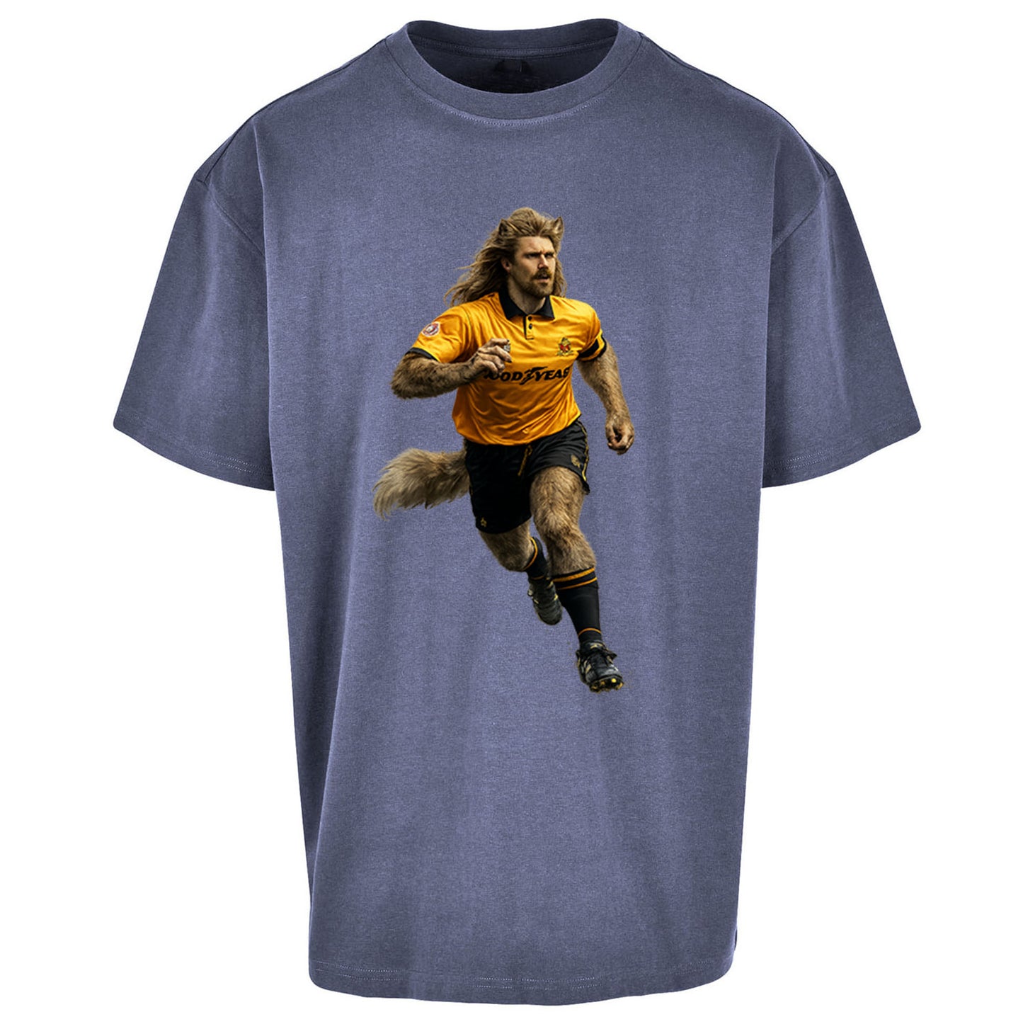 Retro The Wolf Wolves Football Oversized T Shirt