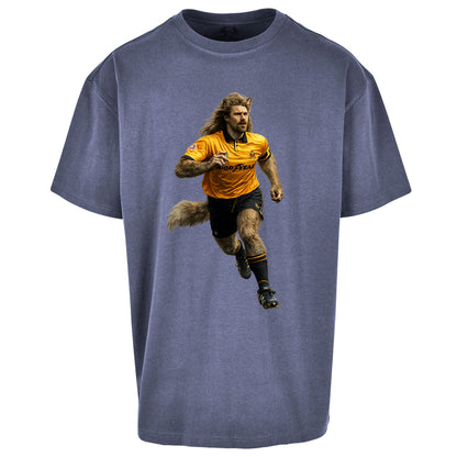 Retro The Wolf Wolves Football Oversized T Shirt