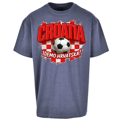 Croatia Retro World Cup Oversized T Shirt 