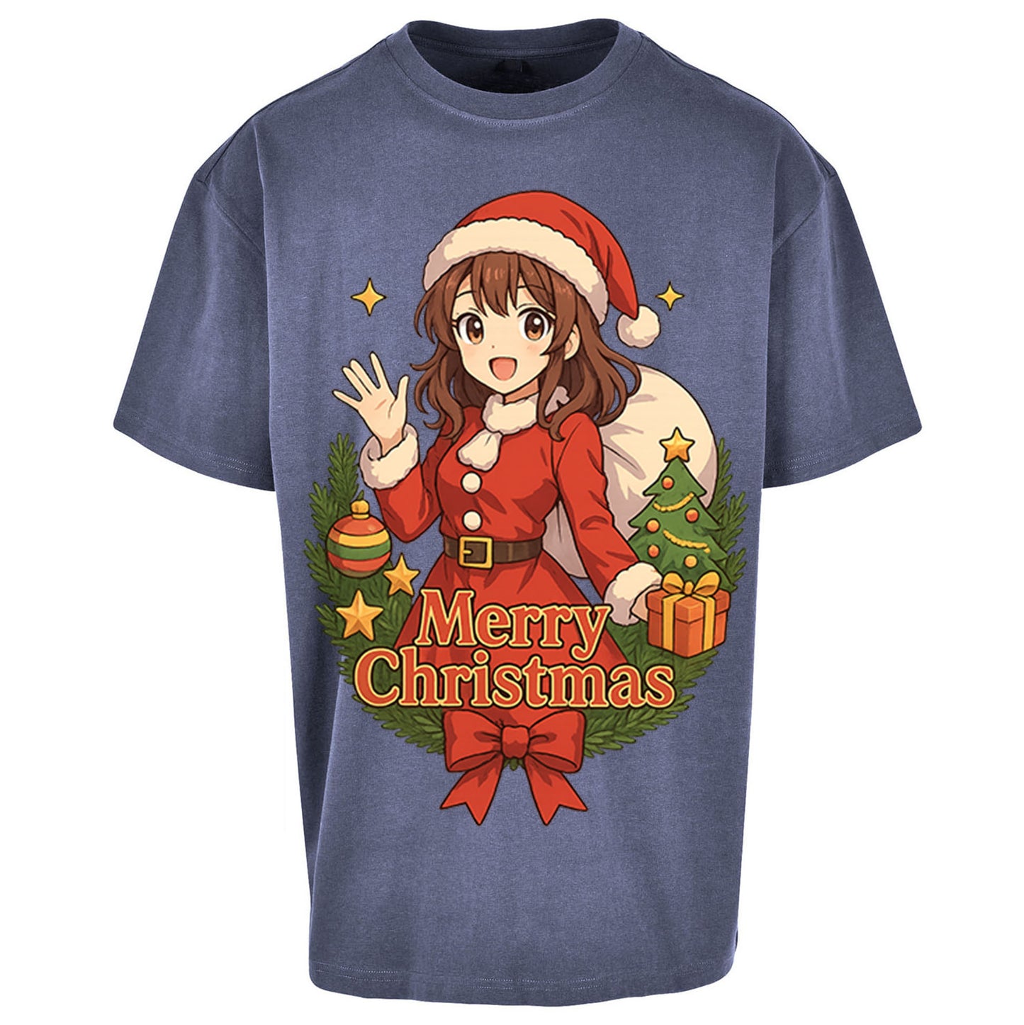 Anime Christmas Oversized T Shirt