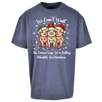 Three Pigs Christmas Oversized T Shirt