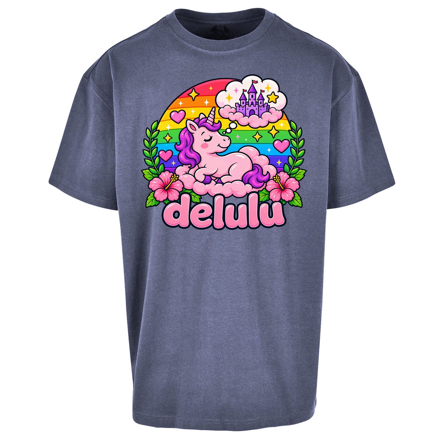 Delulu Unicorn Oversized T Shirt