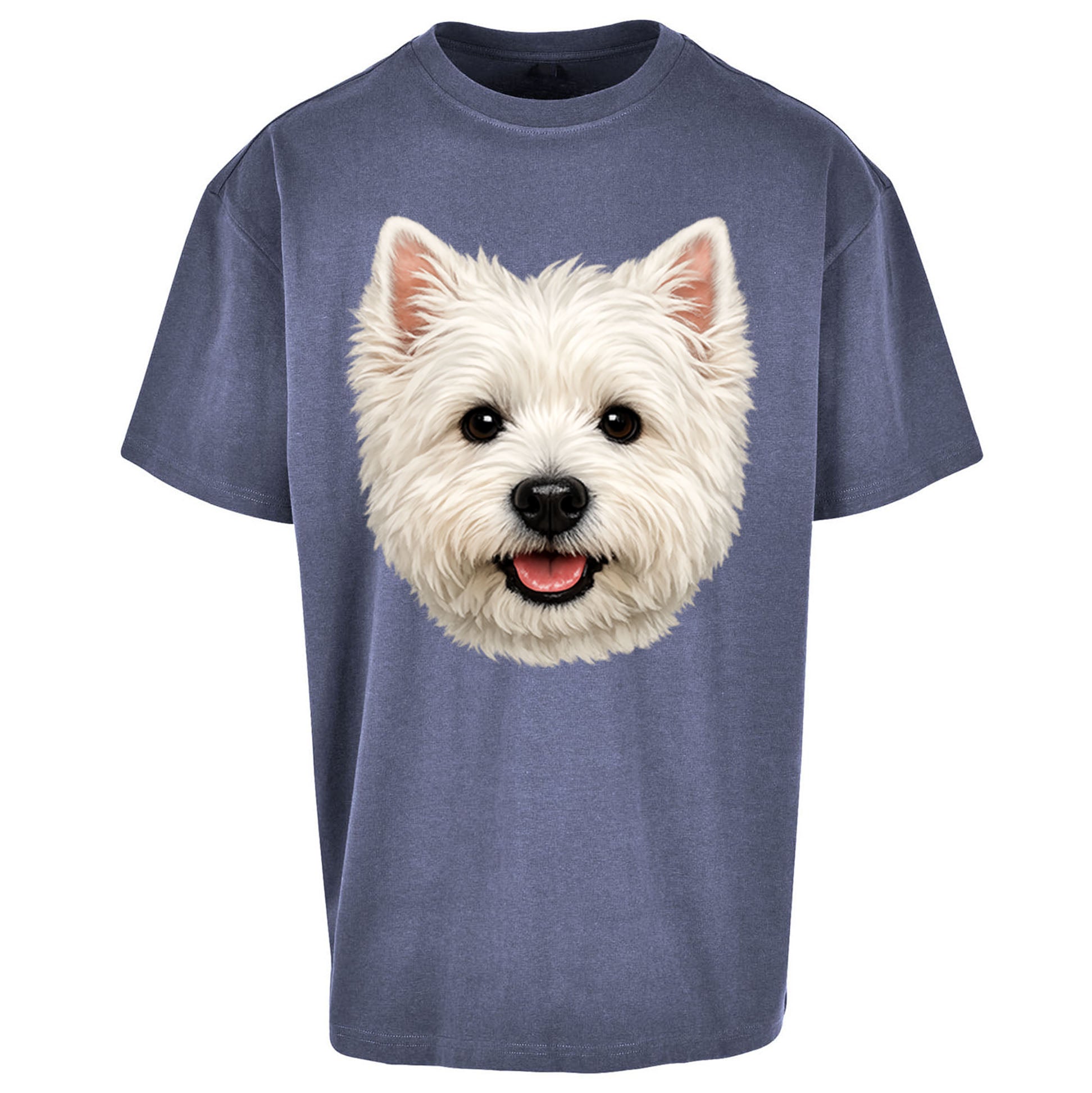 West Highland White Terrier Dog Face Oversized T Shirt