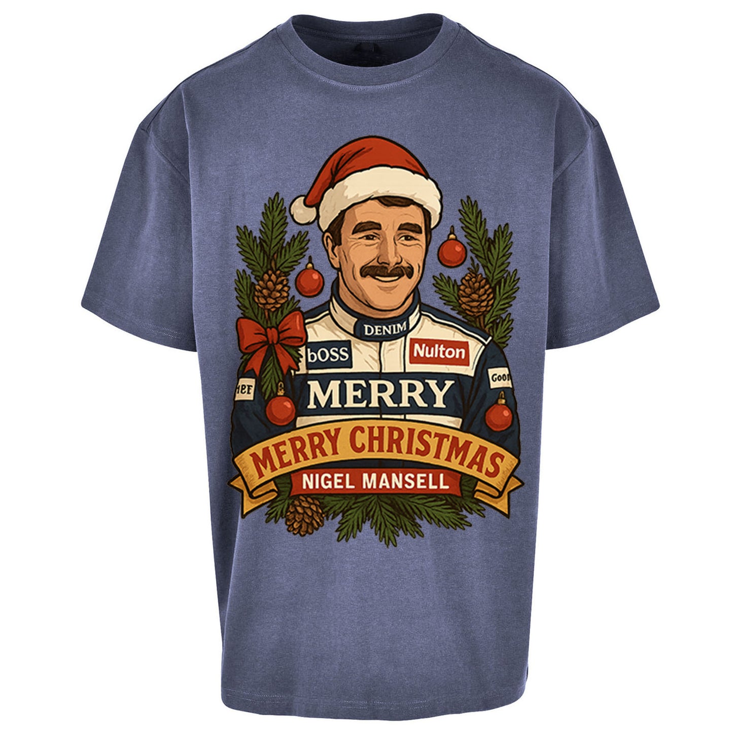 Nigel Mansell Christmas Oversized T Shirt