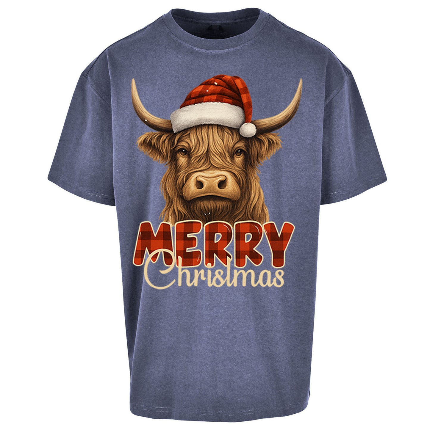 Highland Cow Christmas Oversized T Shirt