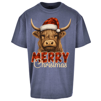 Highland Cow Christmas Oversized T Shirt