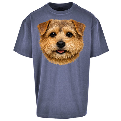 Norfolk Terrier Dog Face Oversized T Shirt