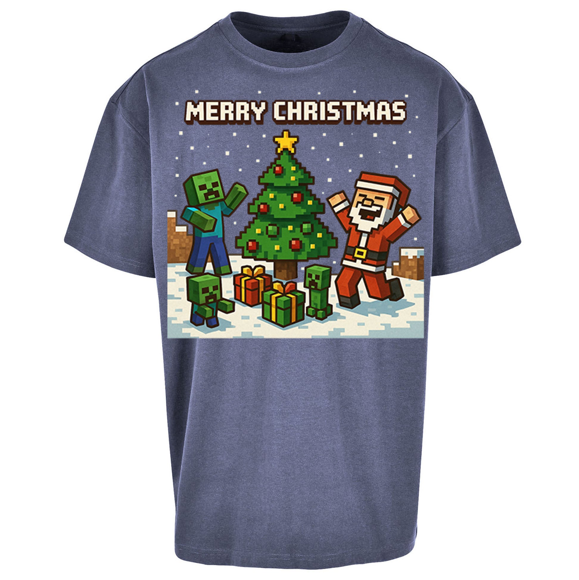 Minecraft Christmas Oversized T Shirt