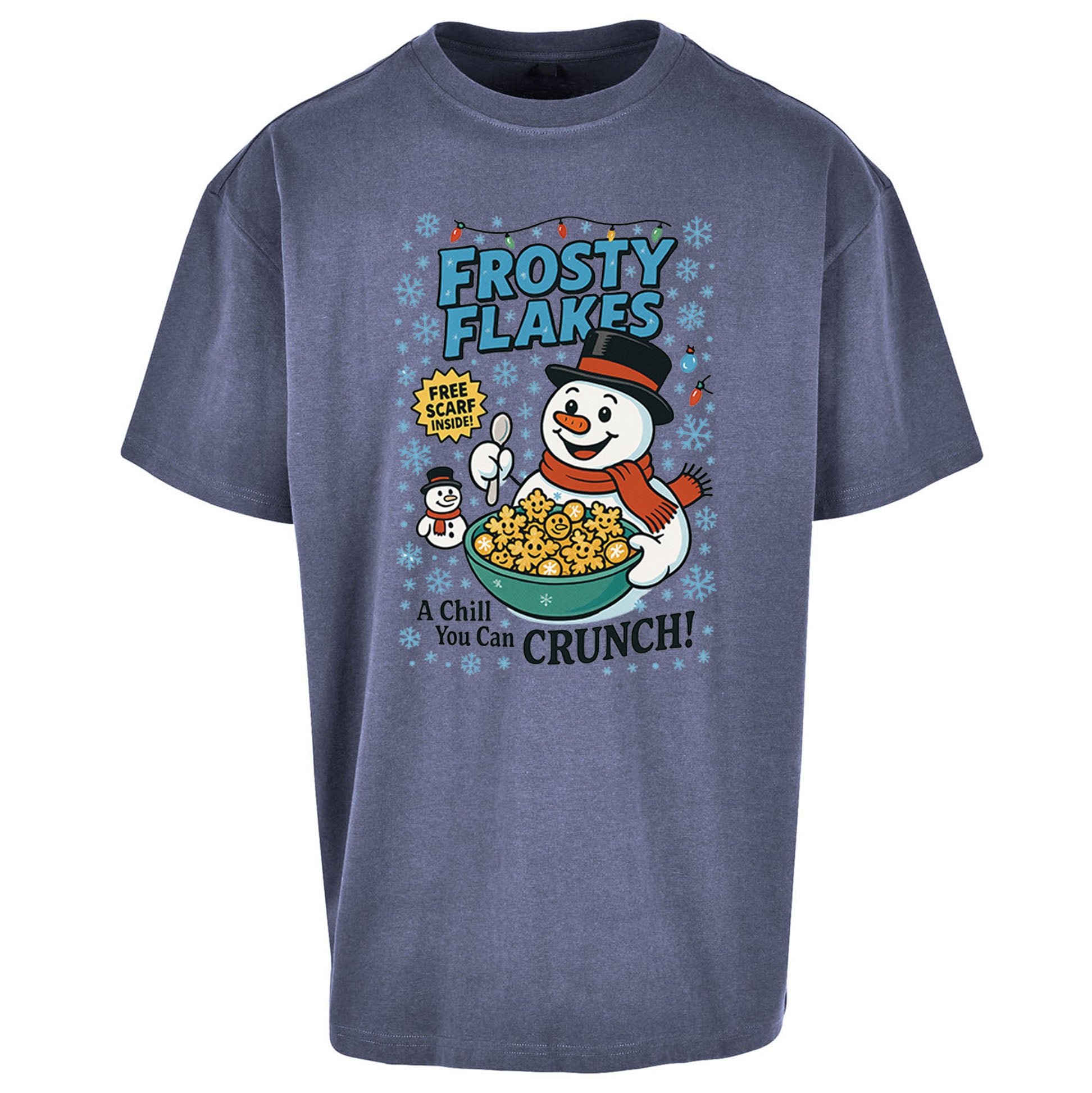Snowman Christmas Oversized T Shirt 
