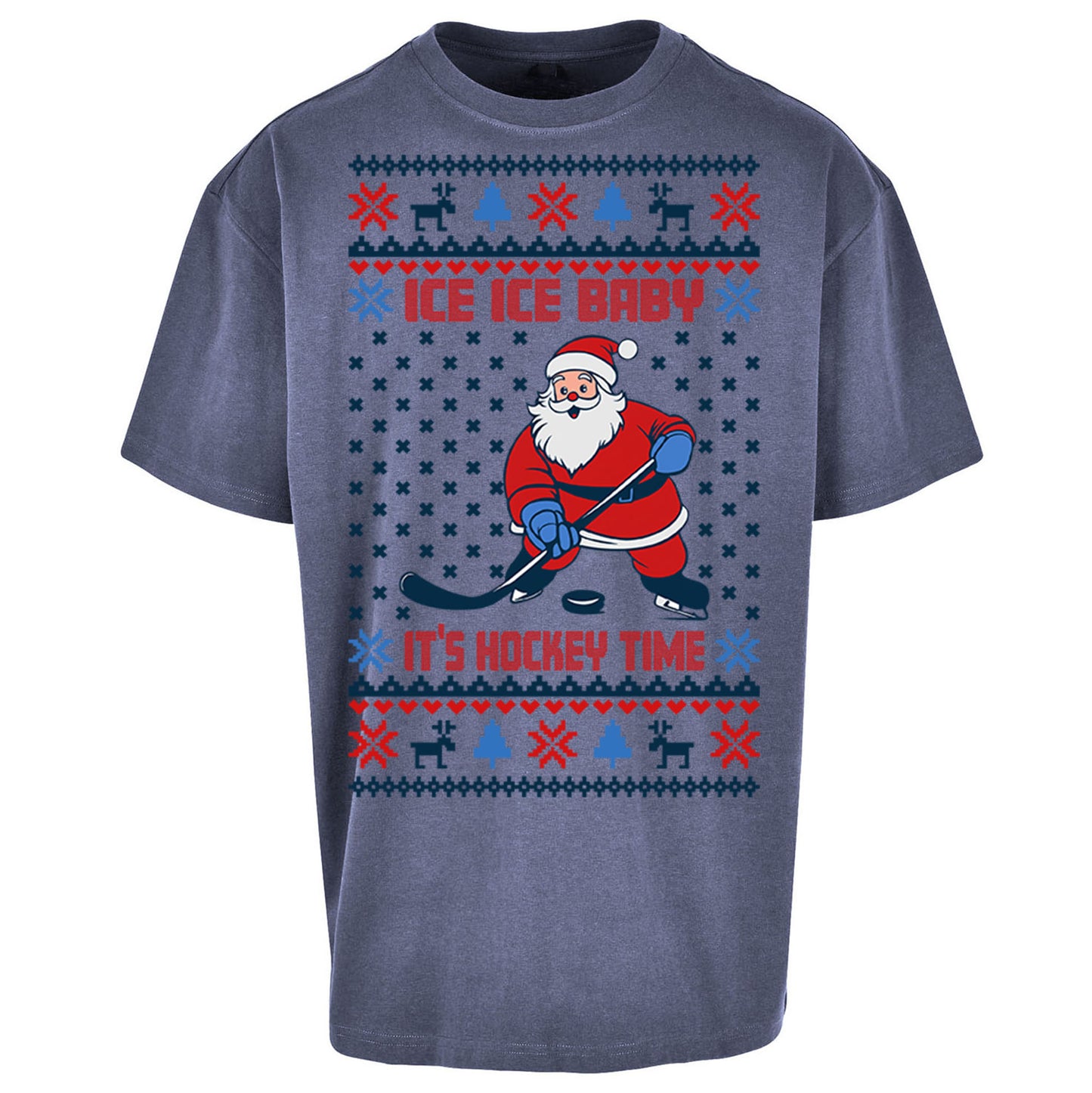Hockey Christmas Oversized T Shirt