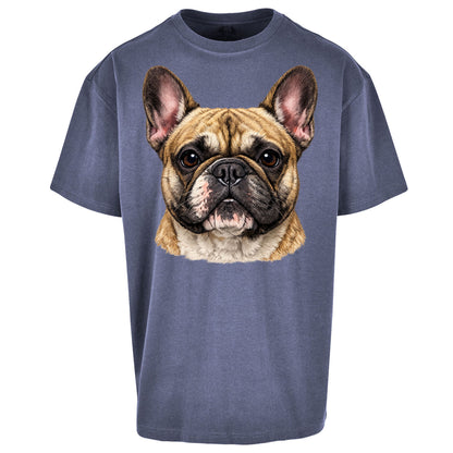 French Bulldog Face Oversized T Shirt