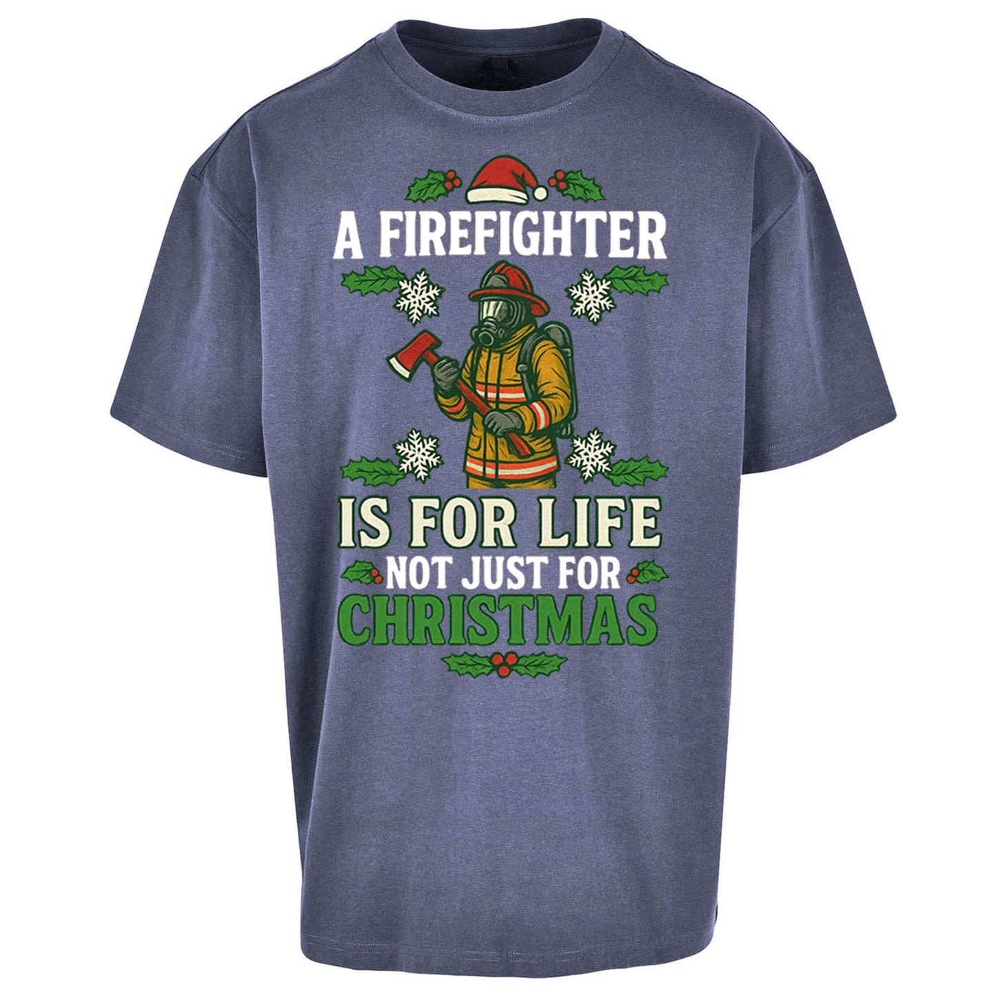Firefighter Christmas Oversized T Shirt