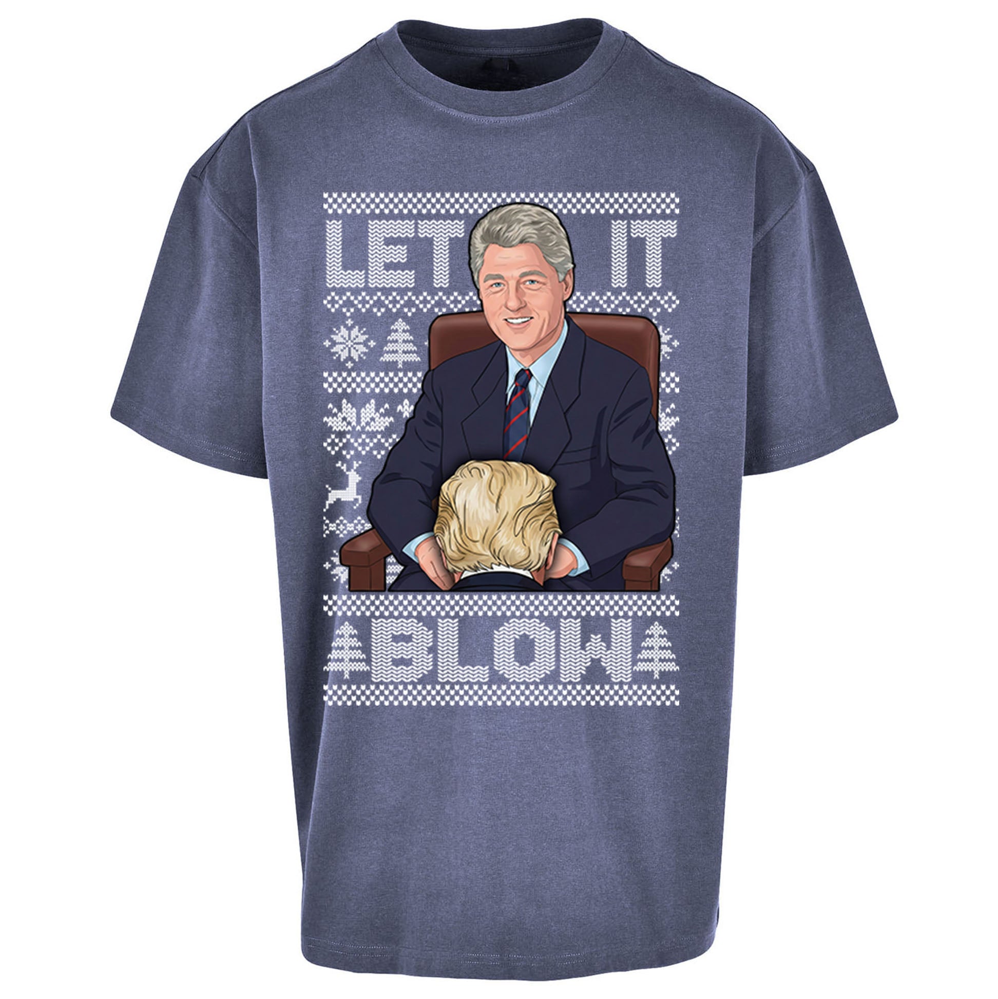 Bill Clinton Christmas Oversized T Shirt 