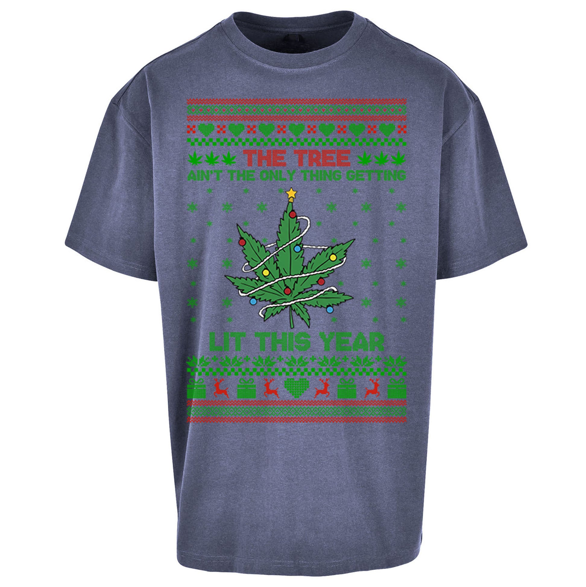 Cannabis Christmas Oversized T Shirt