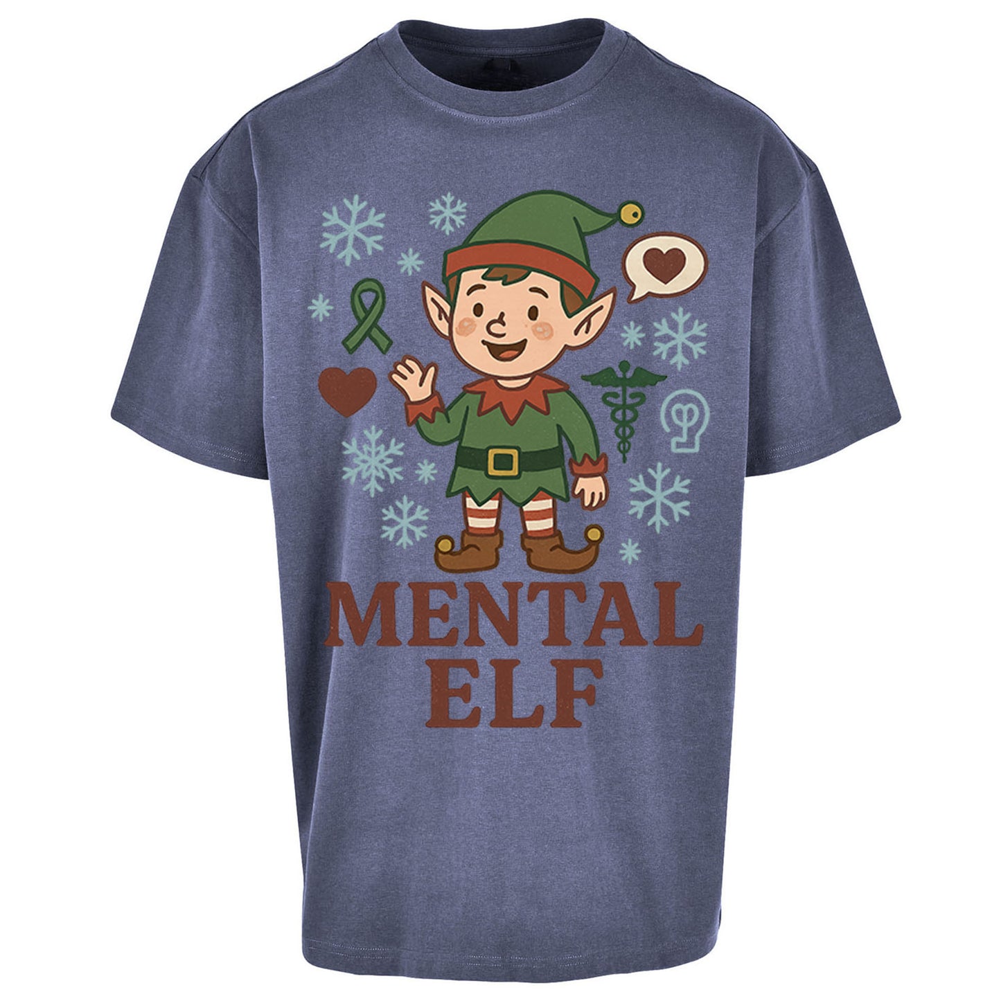 Mental Health Christmas Oversized T Shirt