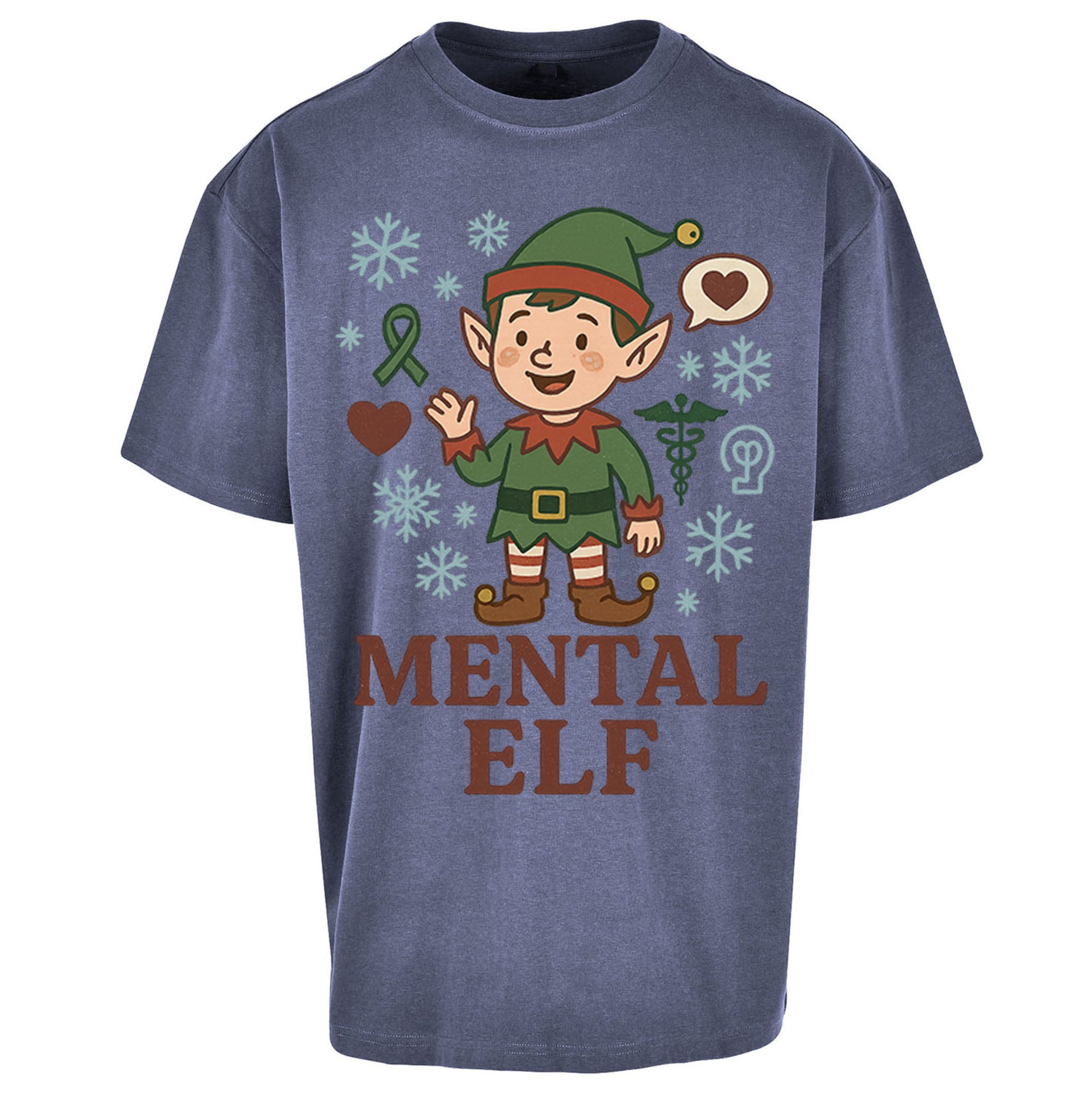 Mental Health Christmas Oversized T Shirt