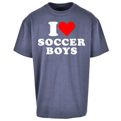 I Love Soccer Boys Oversized T Shirt