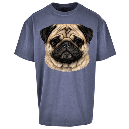Pug Dog Face Oversized T Shirt
