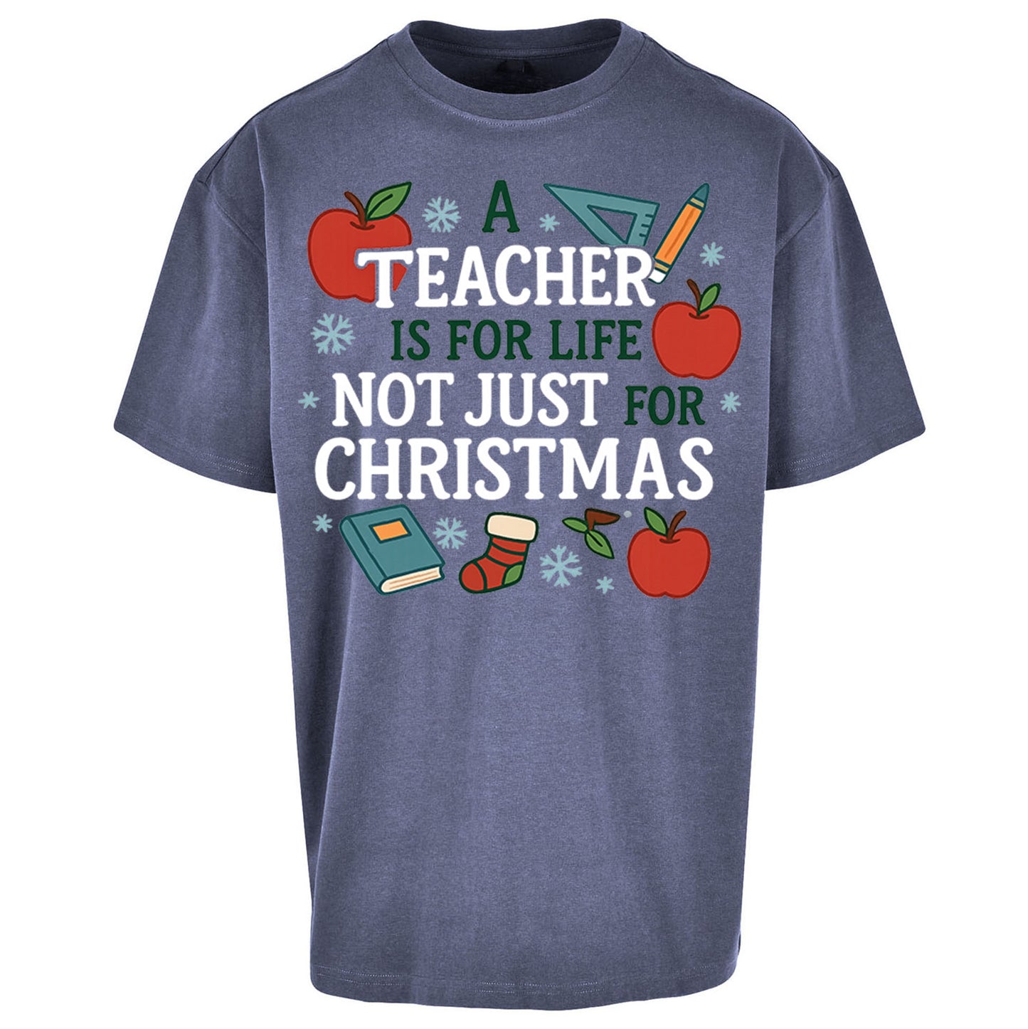 Teacher Christmas Oversized T Shirt