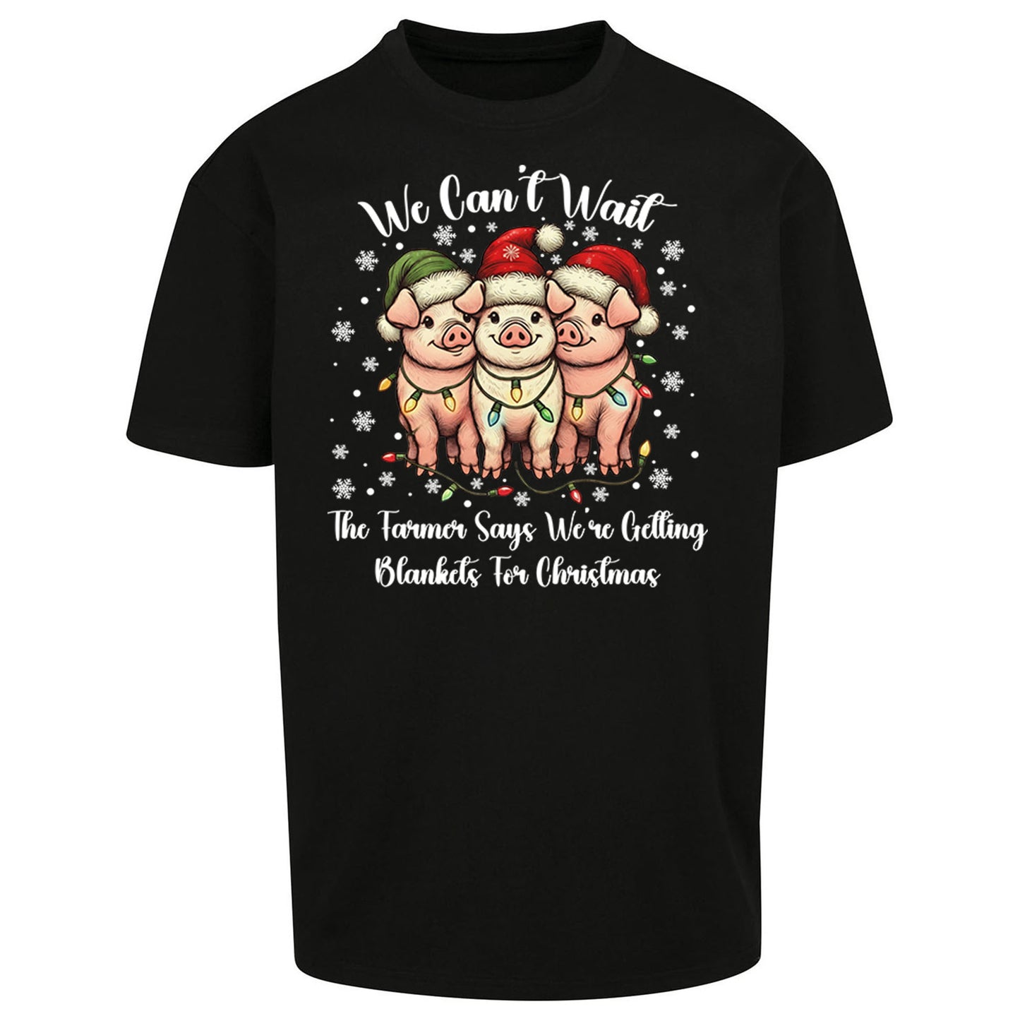 Three Pigs Christmas Oversized T Shirt
