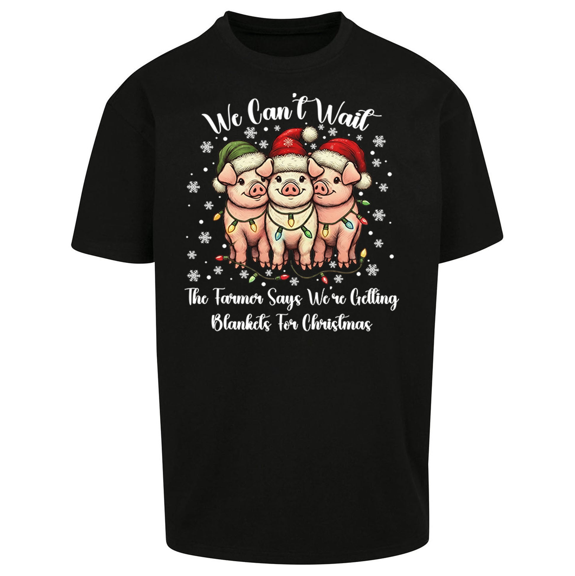 Three Pigs Christmas Oversized T Shirt