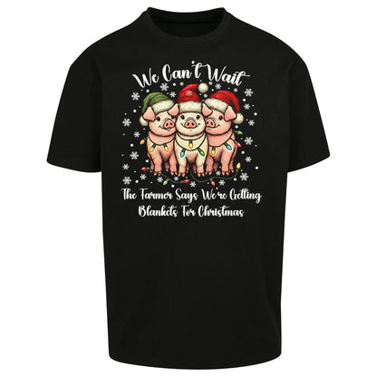 Three Pigs Christmas Oversized T Shirt