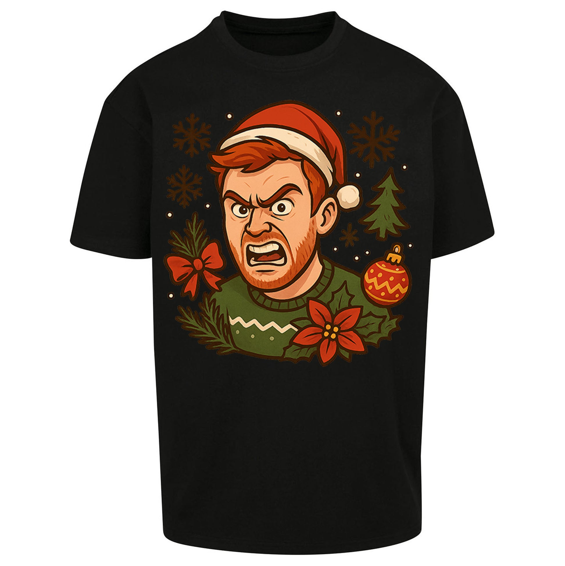 Angry Ginge Christmas Oversized T Shirt