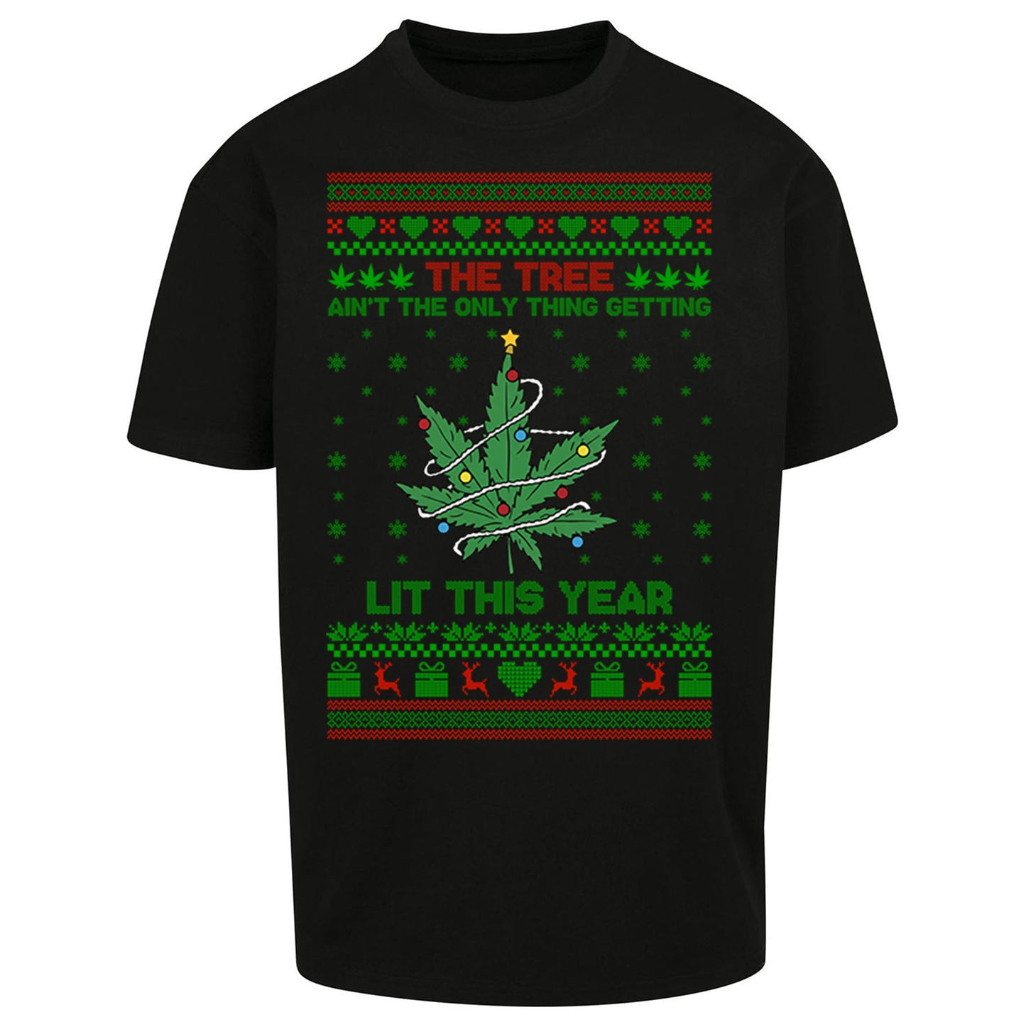 Cannabis Christmas Oversized T Shirt