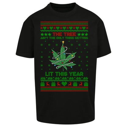 Cannabis Christmas Oversized T Shirt