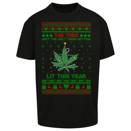 Cannabis Christmas Oversized T Shirt