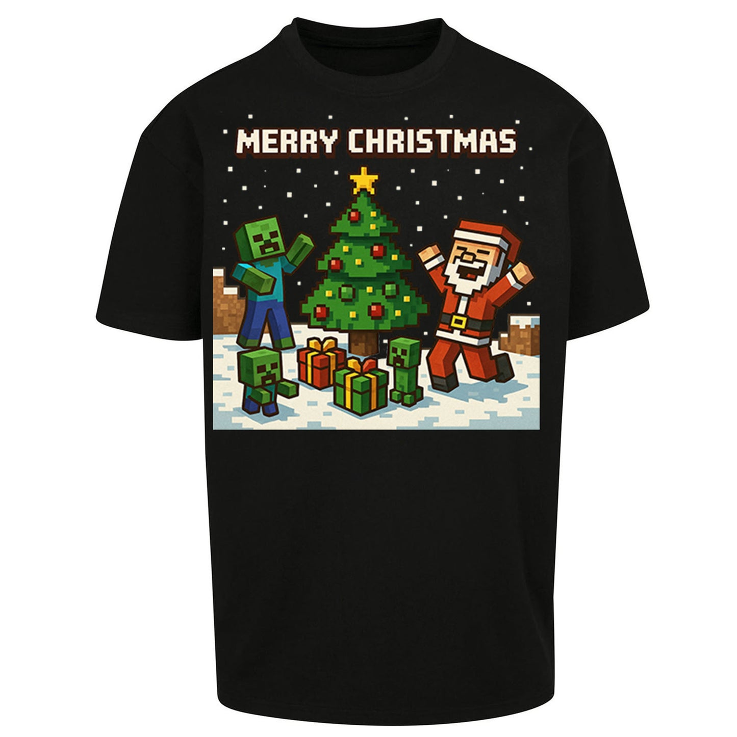 Minecraft Christmas Oversized T Shirt