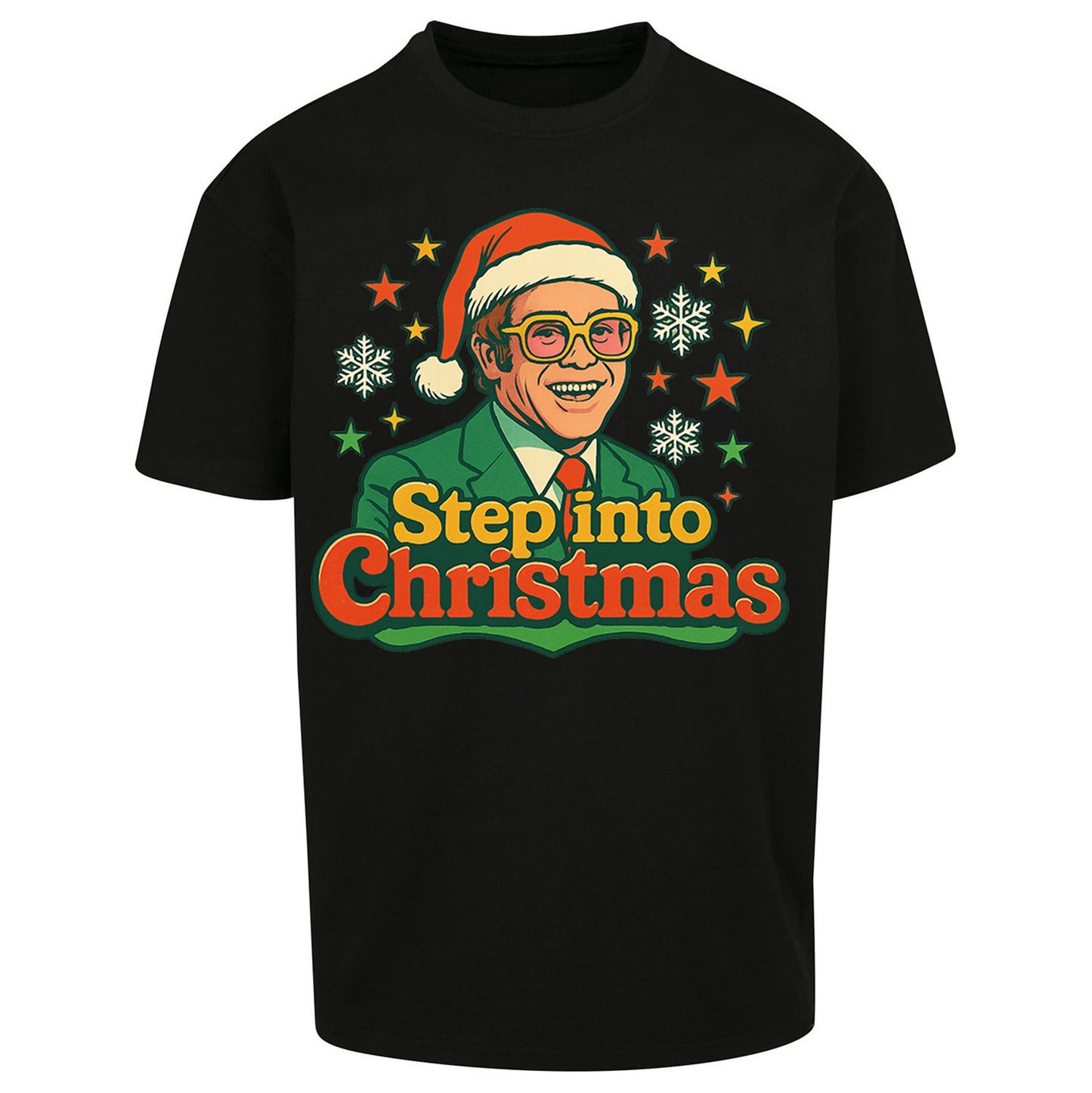 Elton John Christmas Oversized T Shirt