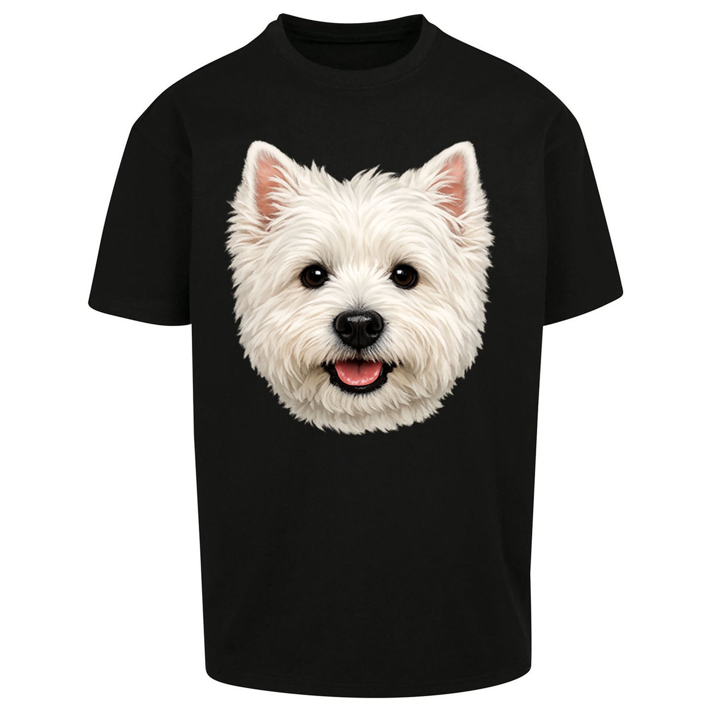 West Highland White Terrier Dog Face Oversized T Shirt