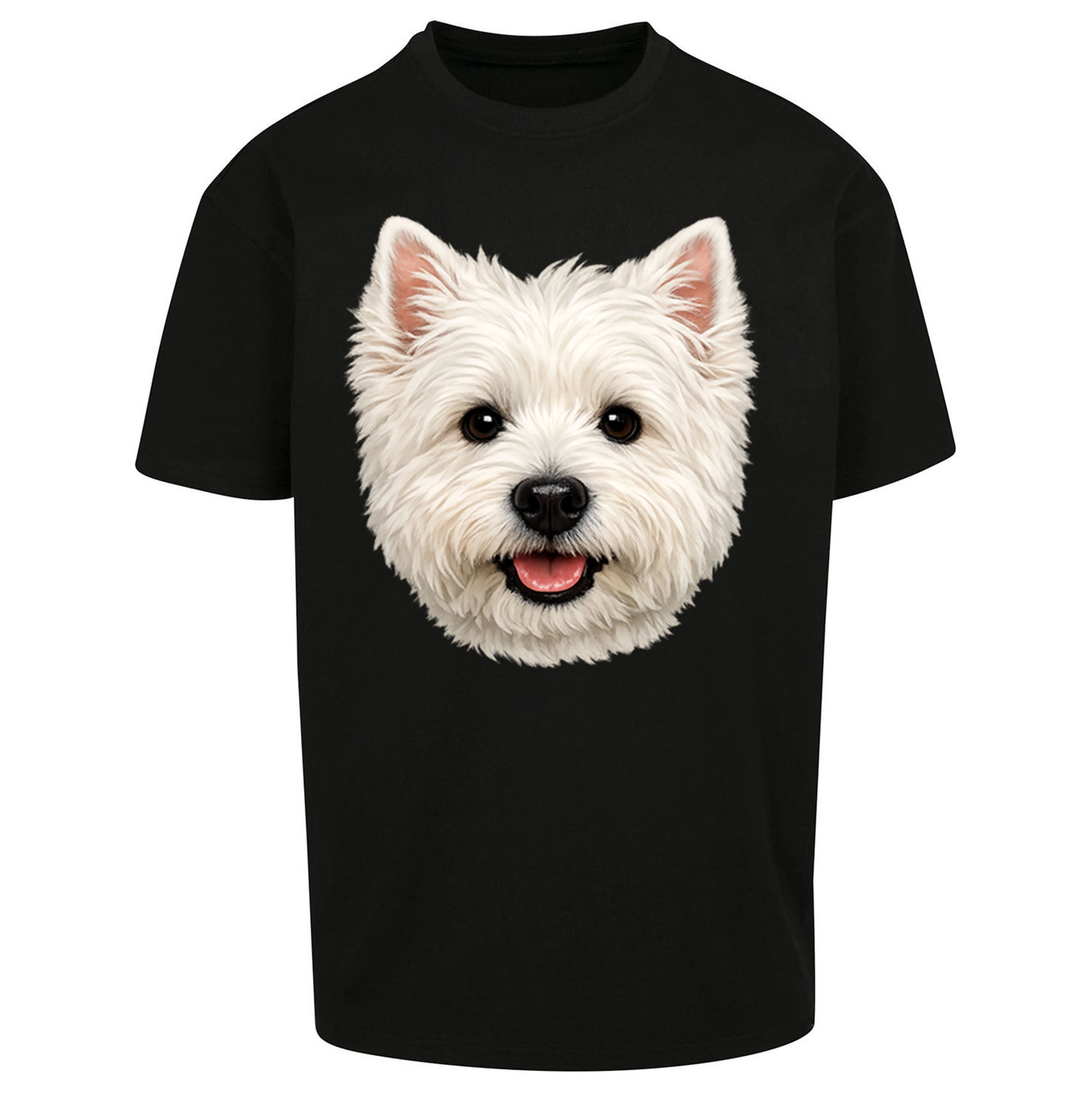 West Highland White Terrier Dog Face Oversized T Shirt