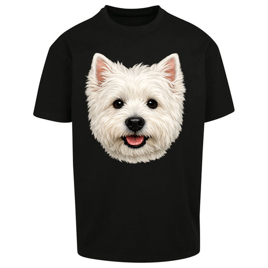 West Highland White Terrier Dog Face Oversized T Shirt