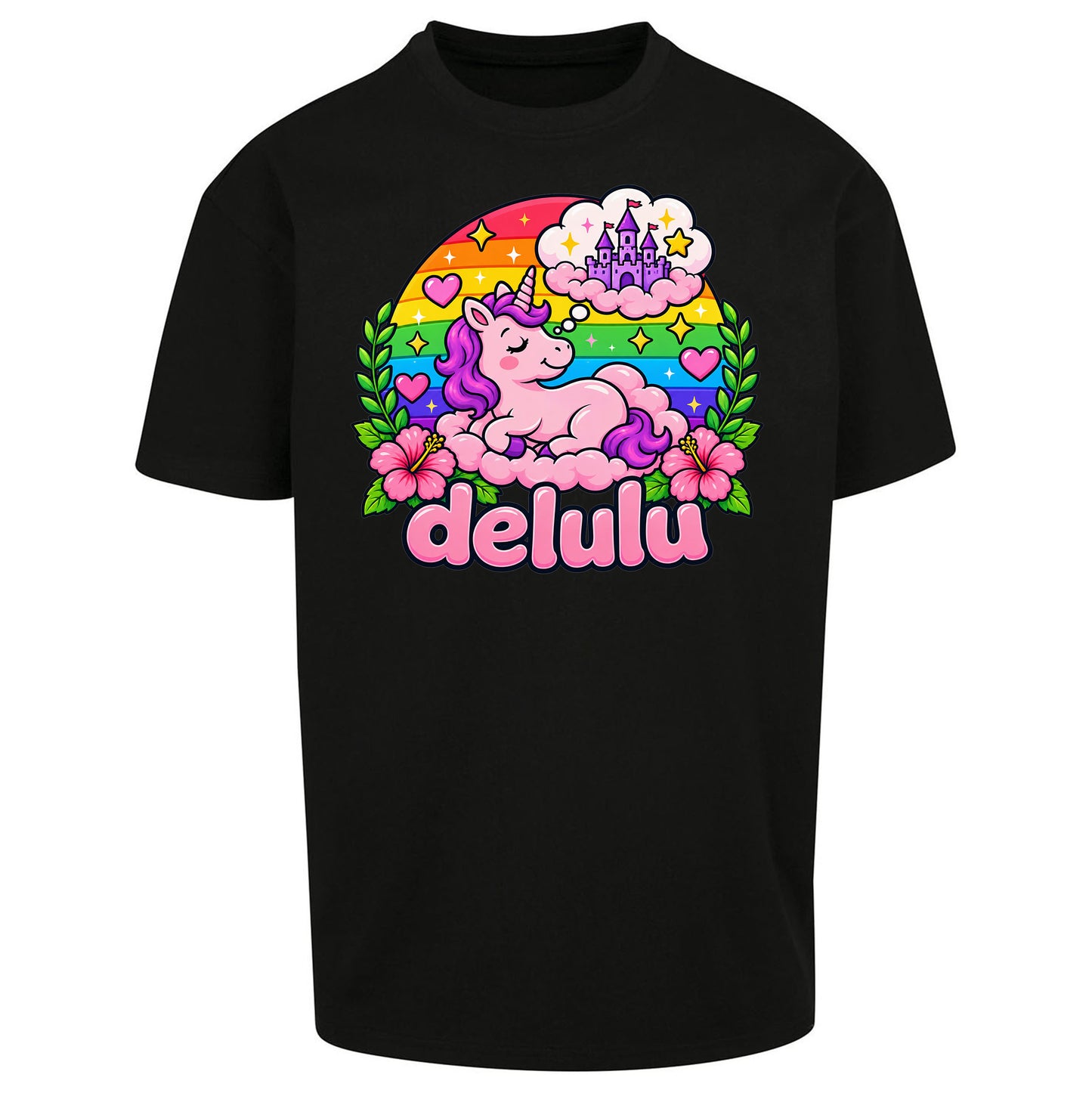 Delulu Unicorn Oversized T Shirt
