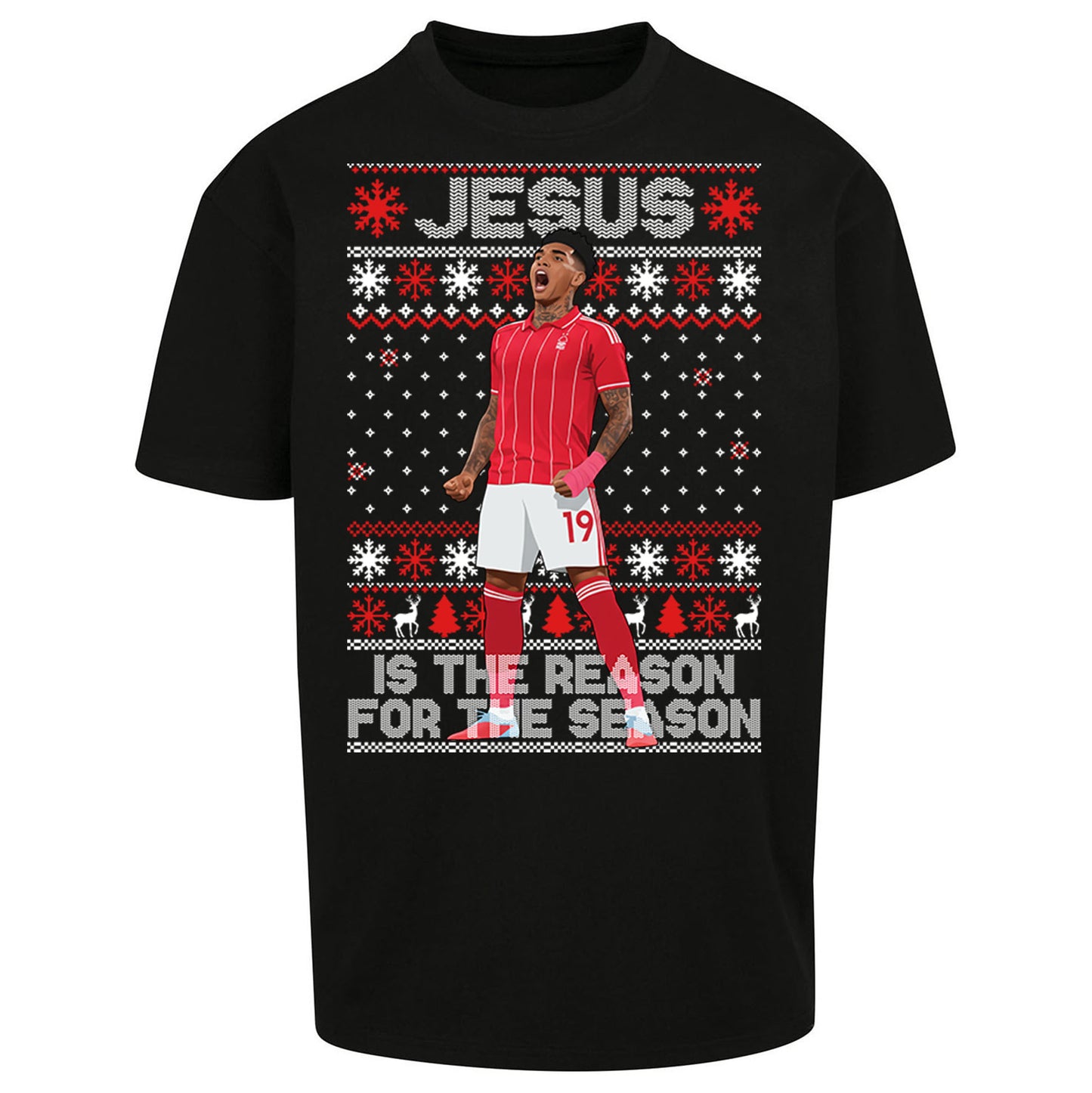 Nottm Forest FC Christmas Oversized T Shirt