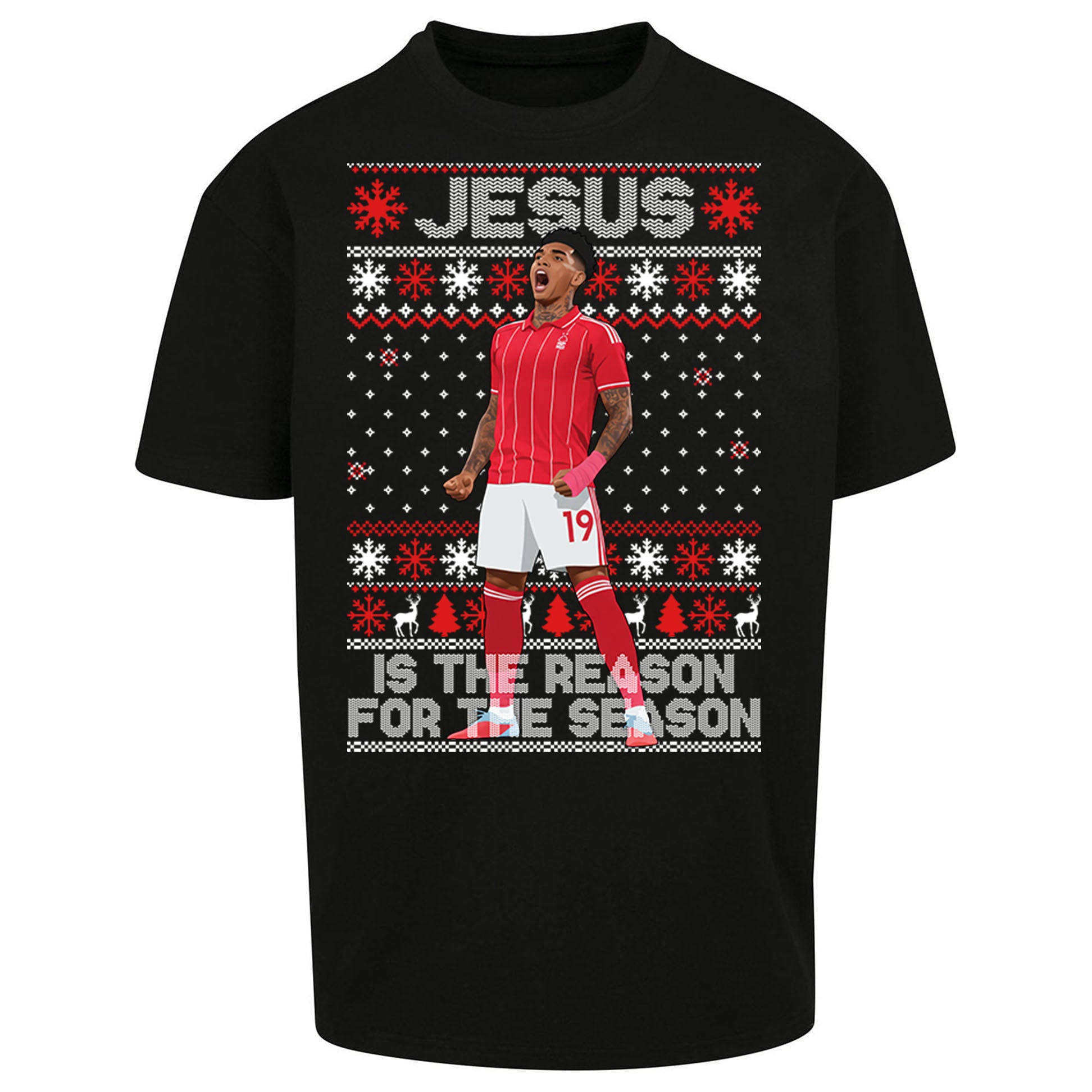 Nottm Forest FC Christmas Oversized T Shirt
