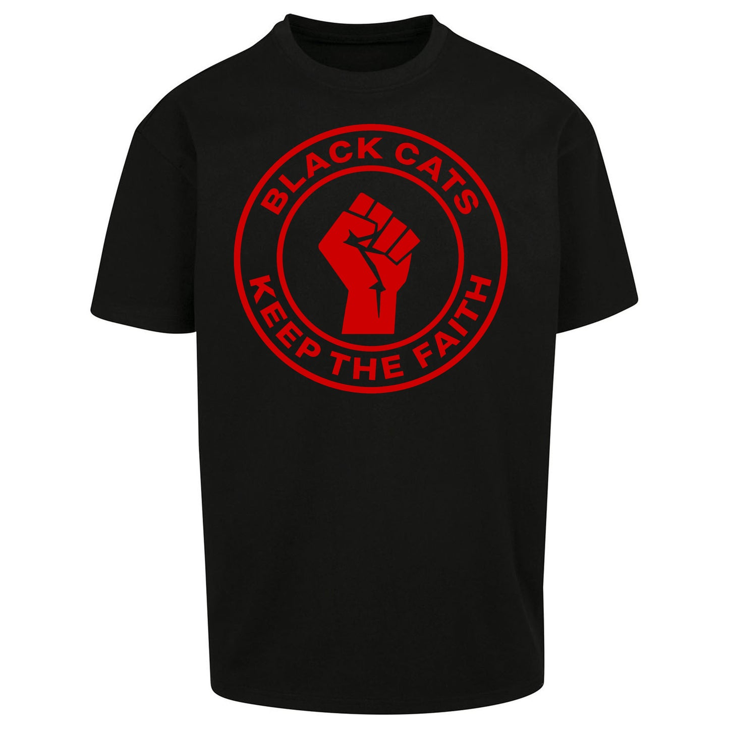 Black Cats Keep The Faith - Oversized T Shirt