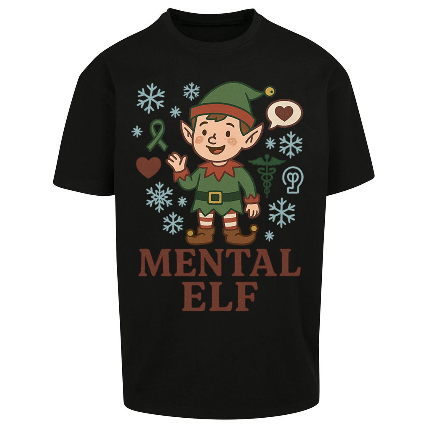 Mental Health Christmas Oversized T Shirt